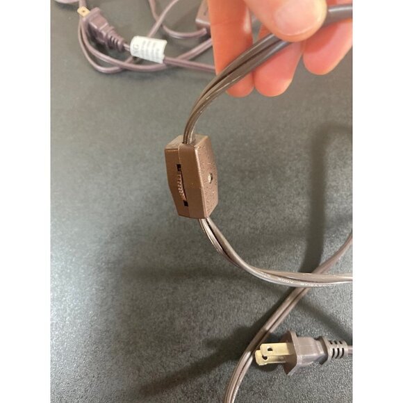 Pair of Minimalist Cube Square Wooden Block Desk Table Lamp 2 MCM WORKING - Picture 5 of 8